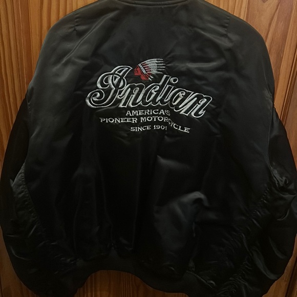 Vintage Indian Motorcycles Bomber Jacket XL Americas Pioneer Biker Gear Hogs - Picture 1 of 4